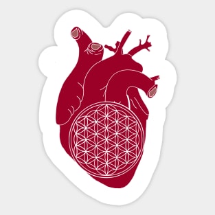 Heart with flower of life Sticker